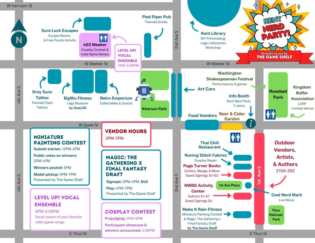 Kent Nerd Party 2025 Downtown Map